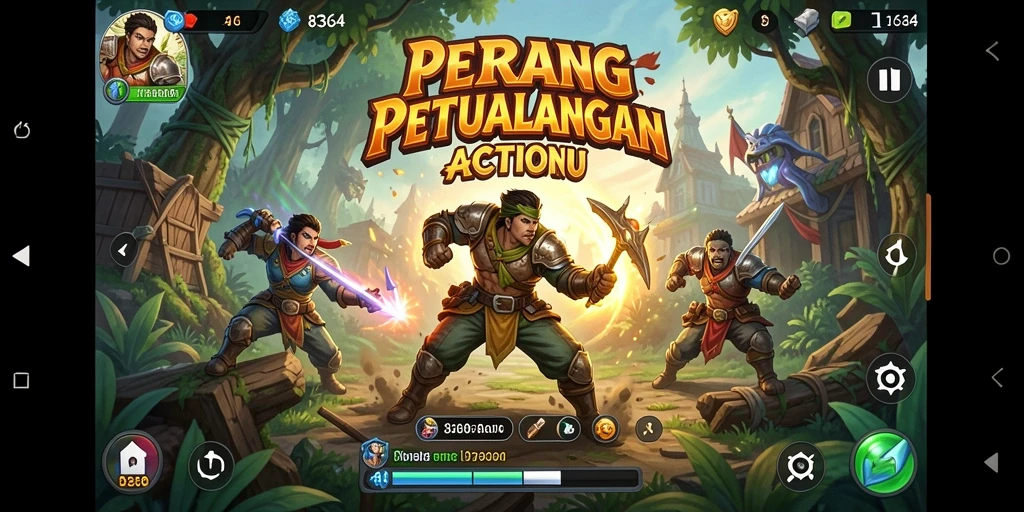 Tampilan gameplay Action yang mendebarkan di 8364.