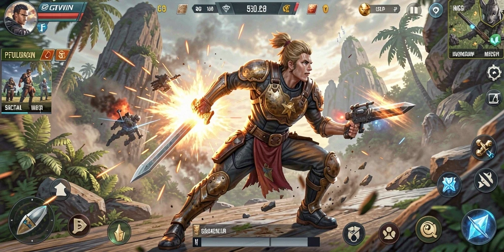 Tampilan aksi mendebarkan pada gameplay GOWIN.