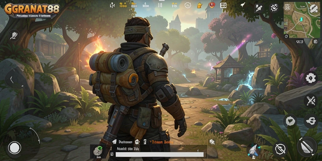 Tangkapan layar gameplay dari dunia terbuka GRANAT88 yang menakjubkan.
