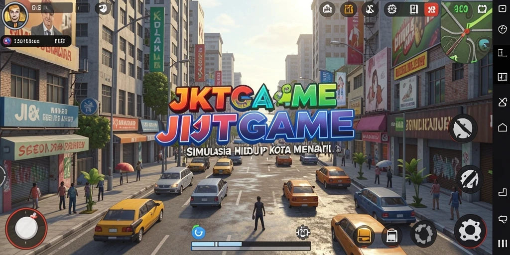 Tampilan gameplay seru dalam JKTGAME yang menggambarkan kehidupan sehari-hari.