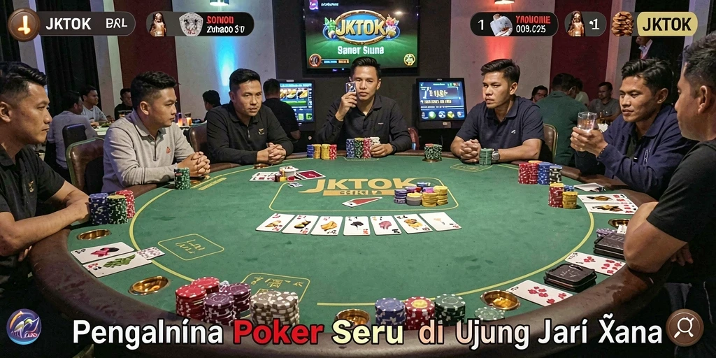 Screenshot JKTOK menampilkan gameplay poker yang seru dan interaktif.