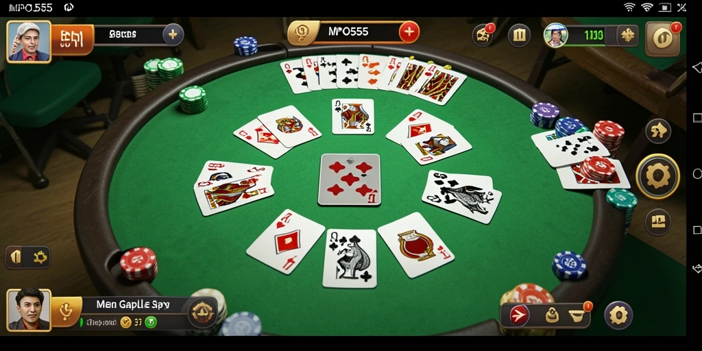 Tangkapan layar MPO555 menampilkan gameplay Gaple yang dinamis dan menarik.