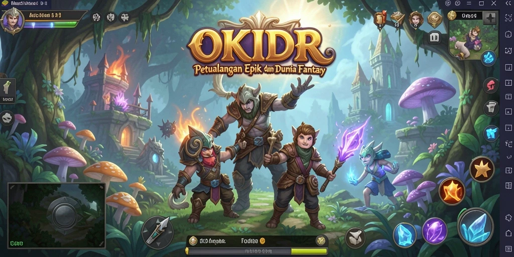 Gameplay seru OKIDR dengan karakter epik dalam pertempuran.