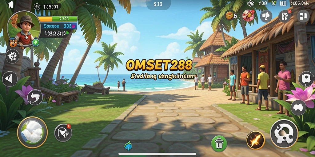 Screenshot gameplay OMSET288 yang penuh warna dan menghibur.