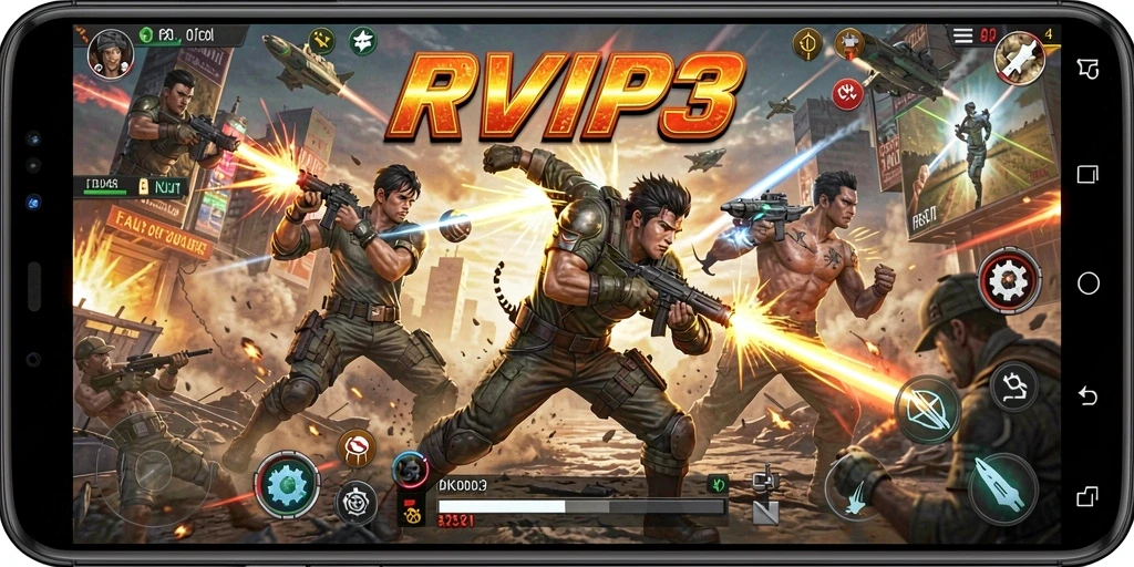 Gameplay intens RVIP3 dalam aksi penuh ketegangan.