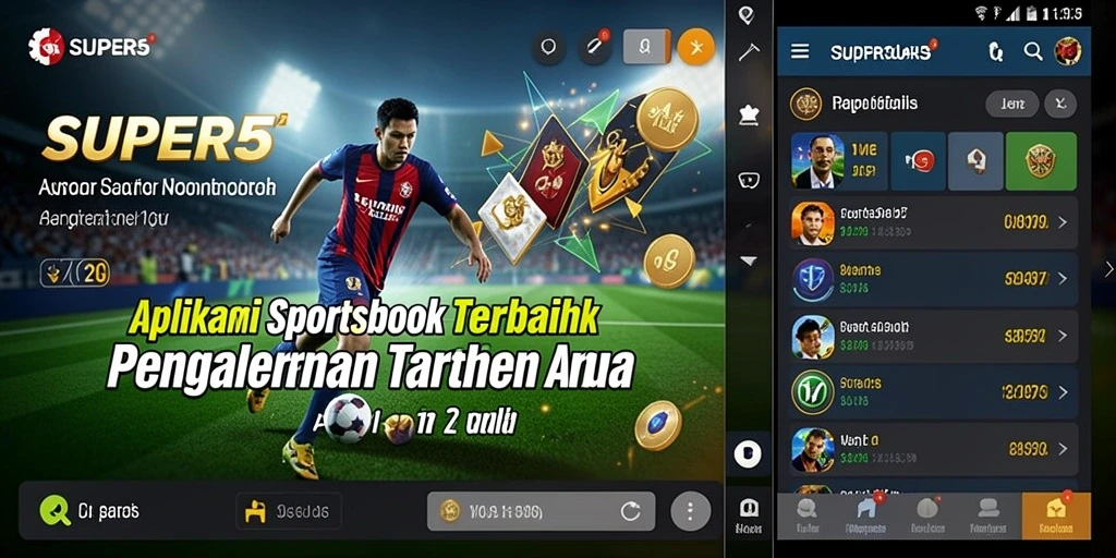 Tampilan utama SUPER5 dengan antarmuka sportsbook yang menarik.