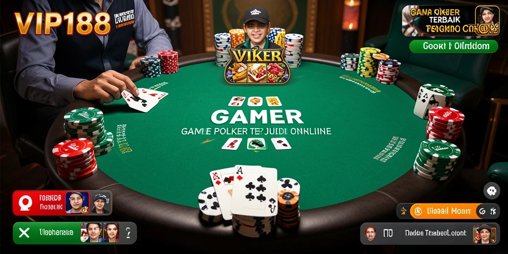 Tampilan gameplay mendebarkan dari aplikasi Poker VIP188.