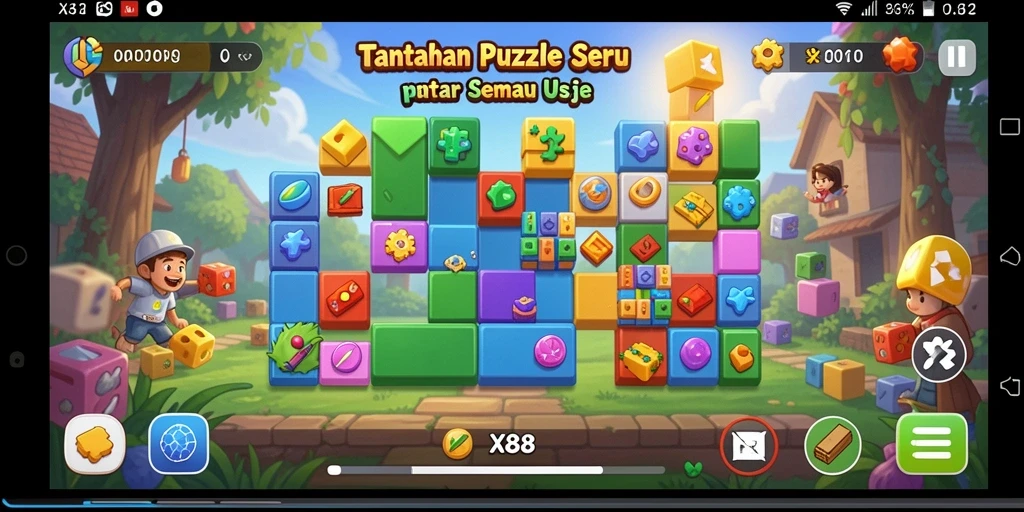 Screenshot X88 menampilkan gameplay menarik dengan tantangan puzzle yang seru.