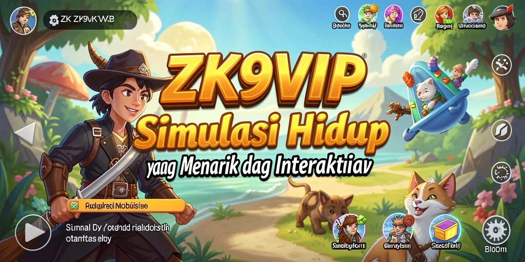 Tampilan gameplay menarik dari ZK9VIP dengan berbagai aktivitas simulasi.